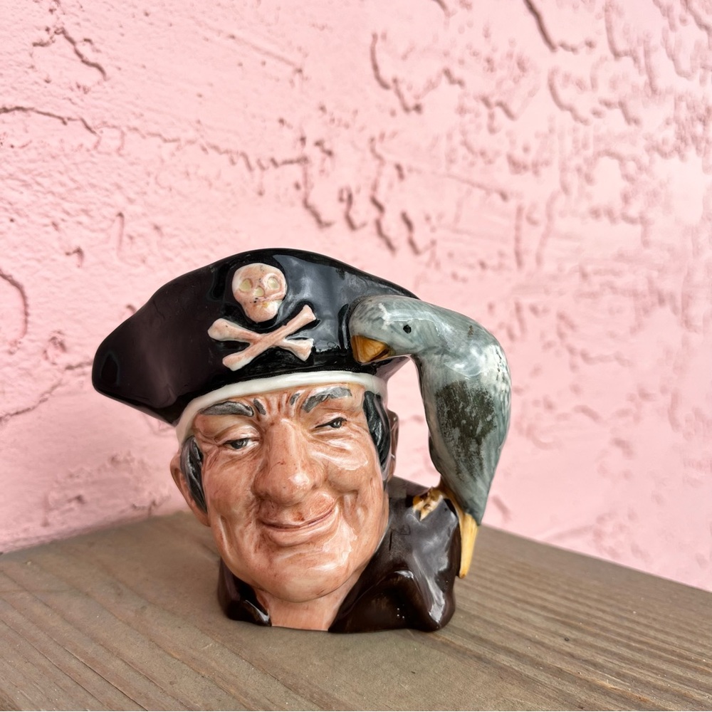Vintage Royal Doulton Toby Mug Cup Flower Pot Long John Silver Pirate England